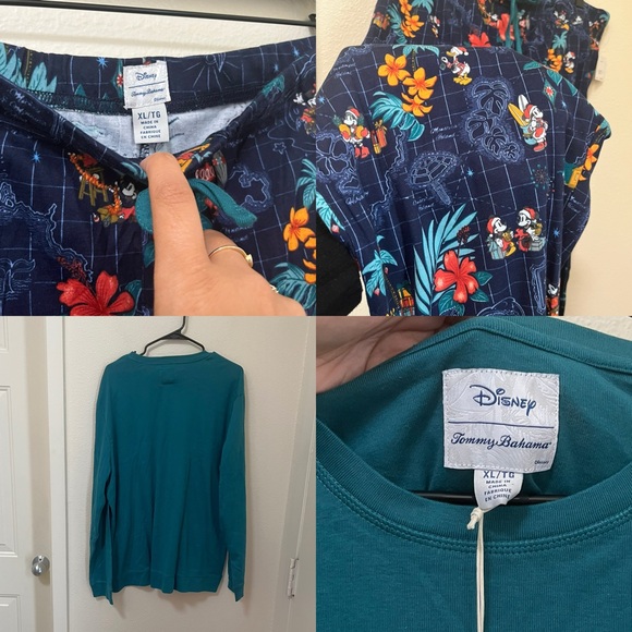 •TOMMY BAHAMA• Disney Christmas Pajamas Long Sleeve Long Pants 100% Cotton - Picture 3 of 3